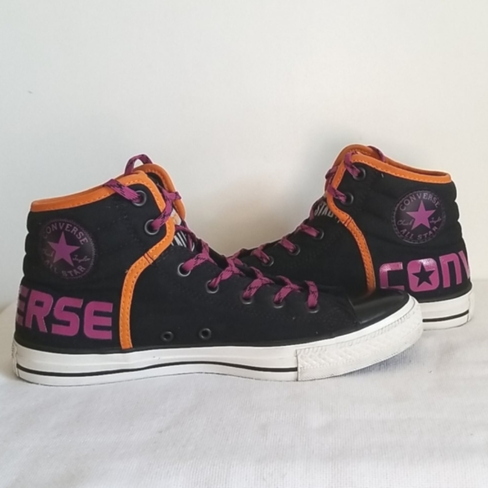 Converse All Star High Top Black Neon Padded Collar